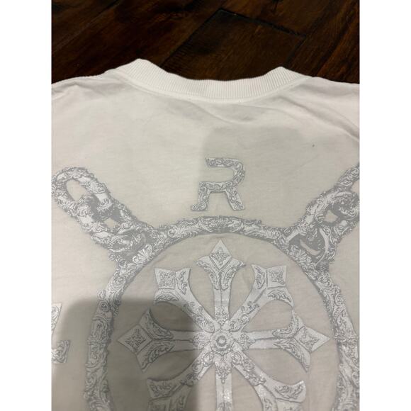 RH45 London Streetwear Mens White Metallic Graphic Tee L - Picture 7 of 12